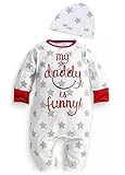 2pcs Baby Boys Girls Winter Romper Hat Sleepsuit Playsuit Outfits Set (6-12 month, Star)