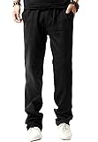 MR. R Men's Summer Cotton Linen Drawstring Solid Casual Pants 7 Colors