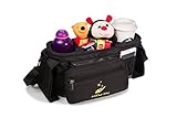 Abby-Joy Stroller Organizer Bag with Cup Holders Accessories| Including adjustable shoulder strap and one stroller Hook| Extra-large storage space for cell-phones, keys, toys, diapers