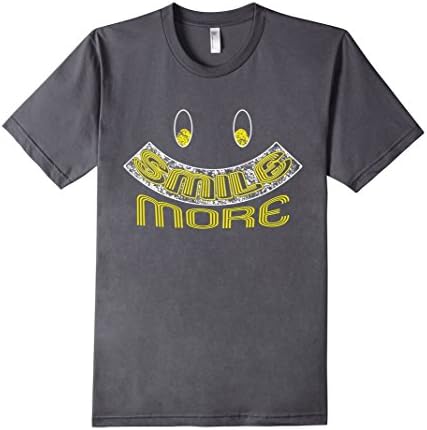 Men's Smile More T Shirt-Remind all to Smile More with this shirt! Medium Asphalt