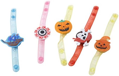 Saniswinke Halloween Supplies and Durable Halloween Kids Pumpkin Skull Bracelet LED Light Watch Prop Toy Party Decoration - Random Style*