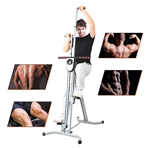 Apelila Vertical Climber, Climbing Machine - Total Body Workout Fitness Folding Cardio Climber Exercise Machine,with LCD Monitor for Home Gym Fitness