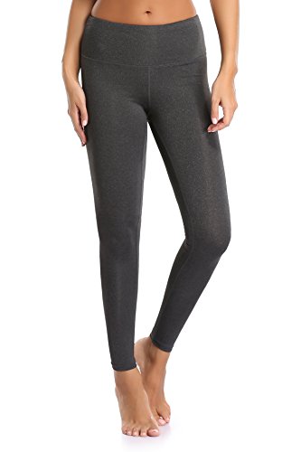 Sunnyhu Women's Fitness Yoga Pants Power Flex Workout Running Leggings (M, Charcoal)