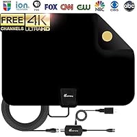 TV Antenna, Vansky Digital Amplified HDTV Antenna 65-80 Mile VHF/UHF Freeview TV Local Channels Support 4K 1080p & All Older TVs