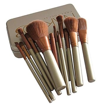 MAYU Professional Makeup Brushes (Golden) - Set of 12