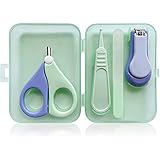 ARRNEW 4-in-1 Pocked Sized Baby Nail Kit |Baby Nail Clippers, Baby Nail Scissors, Nail File & Tweezer | Newborn Kit for Baby 