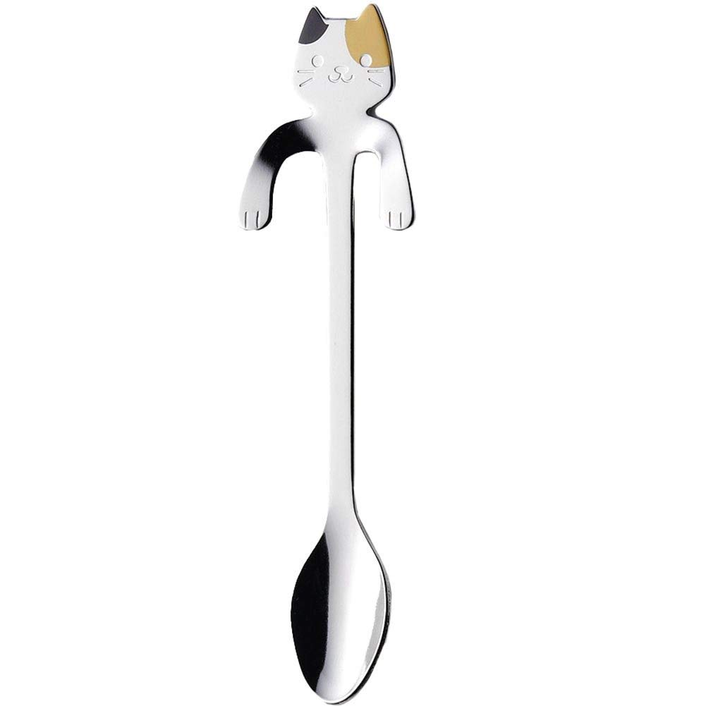 Takakuwa Desert Spoon Cutlery Stainless Steel Cat-Shaped Tortoise Shell Cat from Japan 405084
