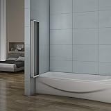 Xinyang 5 Fold Folding Bath Screen Shower Screen 1200x1400mm Clear Glass Off view 3