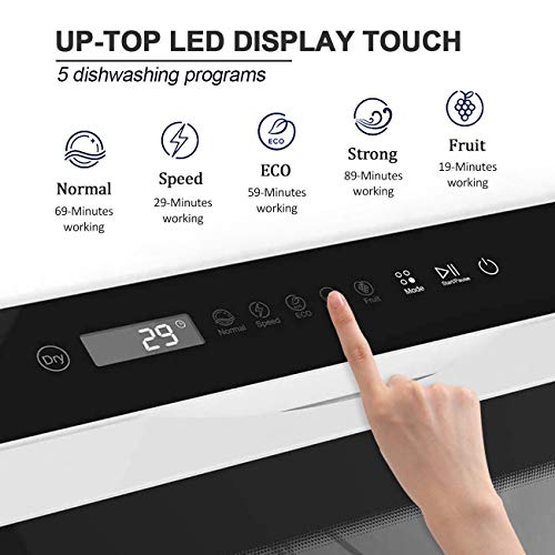 NJTFHU Countertop Dishwashers Portable Mini Dishwasher with 5L Builtin Water Tank, Air Drying