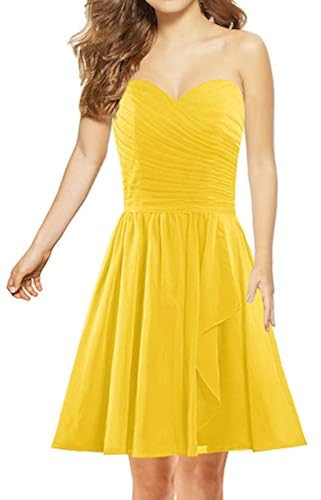 ANTS Women's Sweetheart Short Bridesmaid Dresses Chiffon Wedding - Main Image