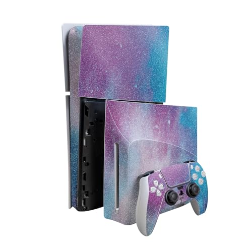 Glossy Glitter Skin Compatible with PlayStation 5 Slim Digital Edition Bundle +…