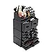 display4top Acrylic Makeup Organizers, 4 Pieces Cosmetic Display Cases with 12 Drawers for Lipstick and Jewerly, Great Vanity, Dresser, Bathroom Organizer (Black)