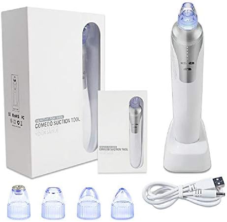 Blackhead Remover, Electric Facial Nose Pore Cleanser Acne Vacuum Suction Remover,USB Rechargable Blackhead Silica Gel Sucker Electric Skin Cleanser Beauty Instrument (1)