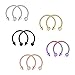 Ruifan 10PCS Assorted Colors Surgical Steel CBR Non-Piercing Fake Nose Septum Horseshoe Earring Eyebrow Tongue Lip Piercing Ring with 3mm Balls&Spikes 16G 12mm