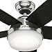 Hunter Fan 54in Contemporary Ceiling Fan in Brushed Nickel with Cased White LED Light Kit and Remote (Renewed)