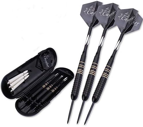 Professional Tip Darts with Delicate Case-Metal Shaft Barrel,Darts Set-Steel Tip/Nylon Soft Tip, Purple Blue Green Yellow Black 6Pack/3Pack, 18Grams/23Grams, Suitable for Electronic Dart Bo