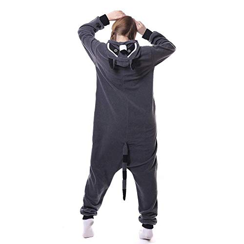 Dames Onesies Pyjama'S,Dames Dier Nachtkleding Wasbeer Onesies Pyjama Grijs Flanel Homewear Anime Cosplay Kostuum Voor… - Image 3