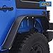 EAG Rear Fender Flares Steel Flat Style 2PCS Fit for 07-18 Jeep Wrangler JK