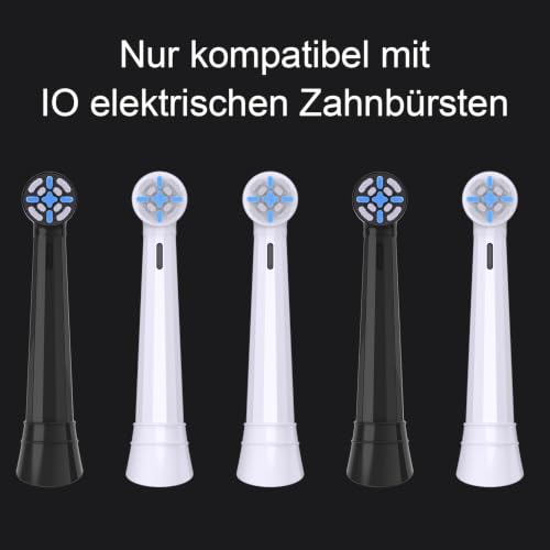 Pack of 10 Toothbrush Heads Compatible with Oral B IO Electric Toothbrush Heads Compatible with Oral B IO 2/3/4/5/6/7/8/9/10 (Black White)