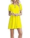 WNEEDU Women's Summer Casual T Shirt Dresses Short Sleeve Swing Dress with Pockets (2XL, Yellow)