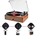 Vinyl Record Player,Bluetooth Turntable with Built-in Speakers and USB, Belt-Driven Vintage Record Player 3 Speed for Entertainment and Home Decorationthumb 4
