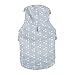 Blueberry Pet Polka Dot Grey & White Dog Hoodie, Back Length 10