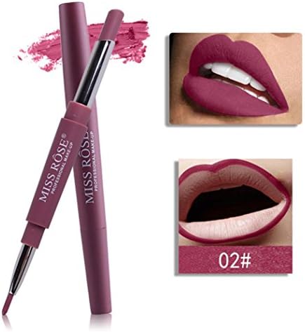Orangeskycn Full Size Long Lasting Natural Tones Waterproof Lip Pro Matte Liquid Stick Lip Stain Lip Gloss Lip Liner Pencil Duo Set (B)