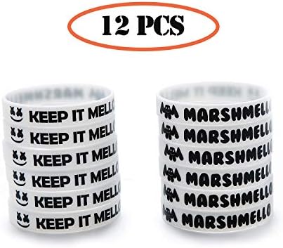 Marshmellow Party Supplies, Birthday Party Favors Bracelets Double Side Glow in Dark - 12 PCS