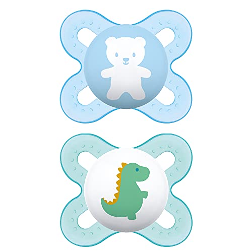 MAM Original Start Newborn Baby Pacifier, Best Pacifier for Breastfed Babies, Sterilizer Case, 0-3 Months, Boy, 2 Count…