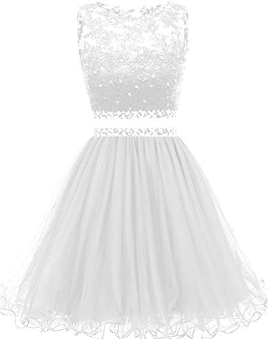 Himoda Women's Two Pieces Short Prom Gowns Beaded Homecoming Dresses H021 8 Ivory