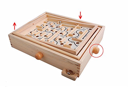 Hujinlder Kids 3D Educational Labyrinth Toy Maze Wooden Puzzle Game Maze