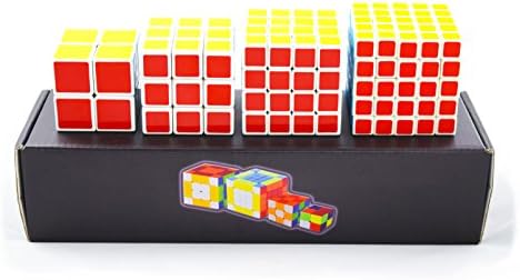 Taryana Set of 2X2X2 3X3X3 4X4X4 5X5X5 Magic Cube Puzzle - Speed Edition - White