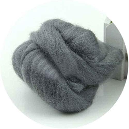 Singhi 50G Genuine Wool Top Fibre Roving For Needles Felt Mat Tool Needle Felting Starter Lot Color Option-Gray