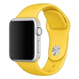 Cooolbuy Smart Soft Silicone Sports Strap Apple Wacth Band for Apple Wrist Watch Replacement Band  M/L (42mm/Yellow)