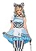 Leg Avenue Women's Psychedelic Alice in Wonderland Costume, Blue/White, Large