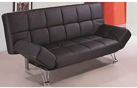 kitkay sofa cama clicl clack liver tapizado polipiel negra