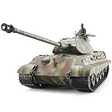Heng Long Pro Edition German King Tiger (Porsche) RC Tank, Remote Control 2.4Ghz 1/16 Scale RC Main Battle Tank with Metal Gear Tracks, Airsoft RC Tank