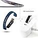 moreFit Fitness Tracker, Slim Touch Screen Activity Health Tracker Wearable Pedometer Smart Wristband, Black/Blue