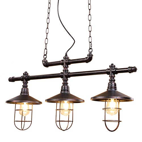 Lika 3-Light Pendant Light 40'' Barn Farmhouse Industrial Bronze Black Kitchen Island Light Fixtures for Dining Room, Bedroom, Farmhouse, Pool Table - Thumbnail 7