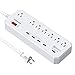 [Quick Charge 3.0] Poweradd Surge Protector 7-Outlet Power Strip (1875W/15A) with 5-Port Smart USB Charger (40W/8A), 6-foot Heavy Duty Extension Cord 900 Joules - White