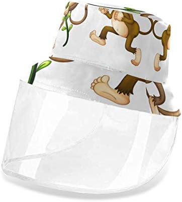 安全保護帽子防護 キャップ さる柄 かわいい 人気ショップが最安値挑戦 漁師帽 顔面隔離 口鼻目保護 レインハット 守る 軽薄 男女兼用 取り外し可能 日焼け止め フェイスカバー 防風砂