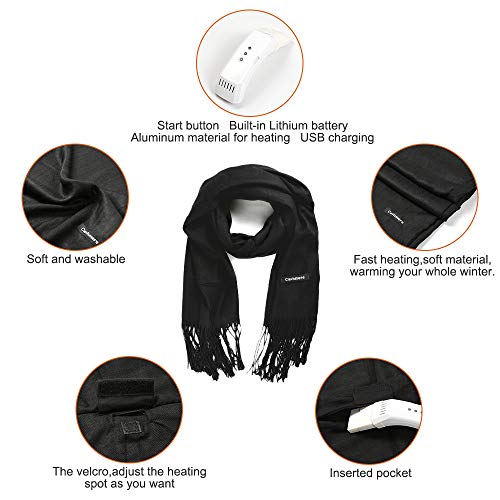 Heated Scarf, New USB Electric Semiconductor Cashmere Scarf for Women and Men - Thumbnail 2