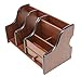 Executive Office Solutions Wooden Desk Organizer - 1 Drawer, 2 Mail/File/Paper Holders, 4 Compartments for Office Supplies and Desk Accessories Cherry/Black (EOS-WO5)