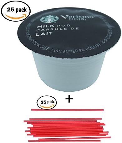 25 Verismo Milk Pod Starbucks Bundle with Coffee Stirrers 25 count for Lattes