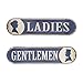 66Retro Ladies & Gentlemen Restroom, Toilet, WC, Bathroom, Embossed Metal Tin Sign, Vintage Style Wall Ornament Coffee & Bar Decor