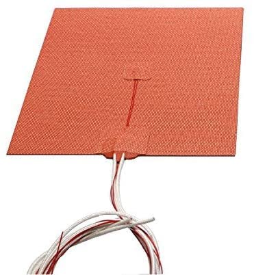 High Temperature 200mm X 200mm 24V Cube Flexible Silicone Heater Hotbed Compatible with Voron V2.4 Prusa i3 RepRap 3D Printer Heated bed (24V 300W)