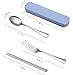 Zittop Mgcommerce Portable Flatware Set Travel/Camping Cutlery Set with Travel Box 3 Piece Stainless Steel (Chopsticks, Fork, Spoon),Portable Travel Silverware Set (blue)