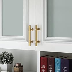 Haliwu 10 Pack Gold Cabinet Handles, Brushed Brass