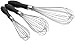 Amazon Basics Stainless Steel Wire Whisk Set - 3-Piece, Black