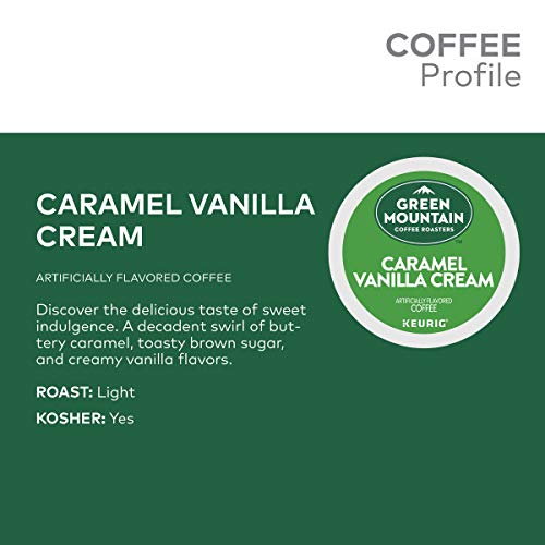 GREEN MOUNTAIN COFFEE ROASTERS CARAMEL VANILLA CREAM COFFEE, KEURIG SINGLE-SERVE K-CUP PODS, LIGHT ROAST, 96 COUNT